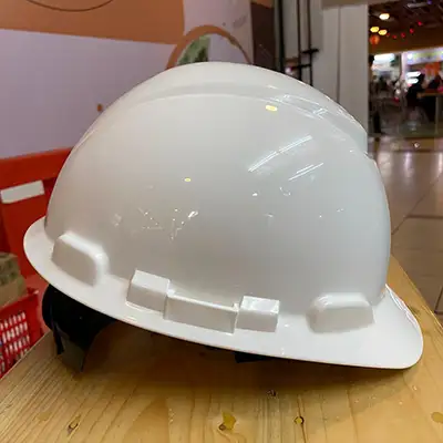 Jual Safety Helm 3m H701R warna putih bagian samping kanan