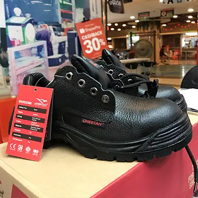 Sepatu Safety Cheetah 3002H dengan Outsole PU Lentur & Nyaman – Anti-Slip, Antistatis, dan Steel Toe